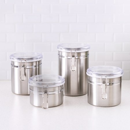 Hds Trading 4 Piece Stainless Steel Canister Set ZOR96031